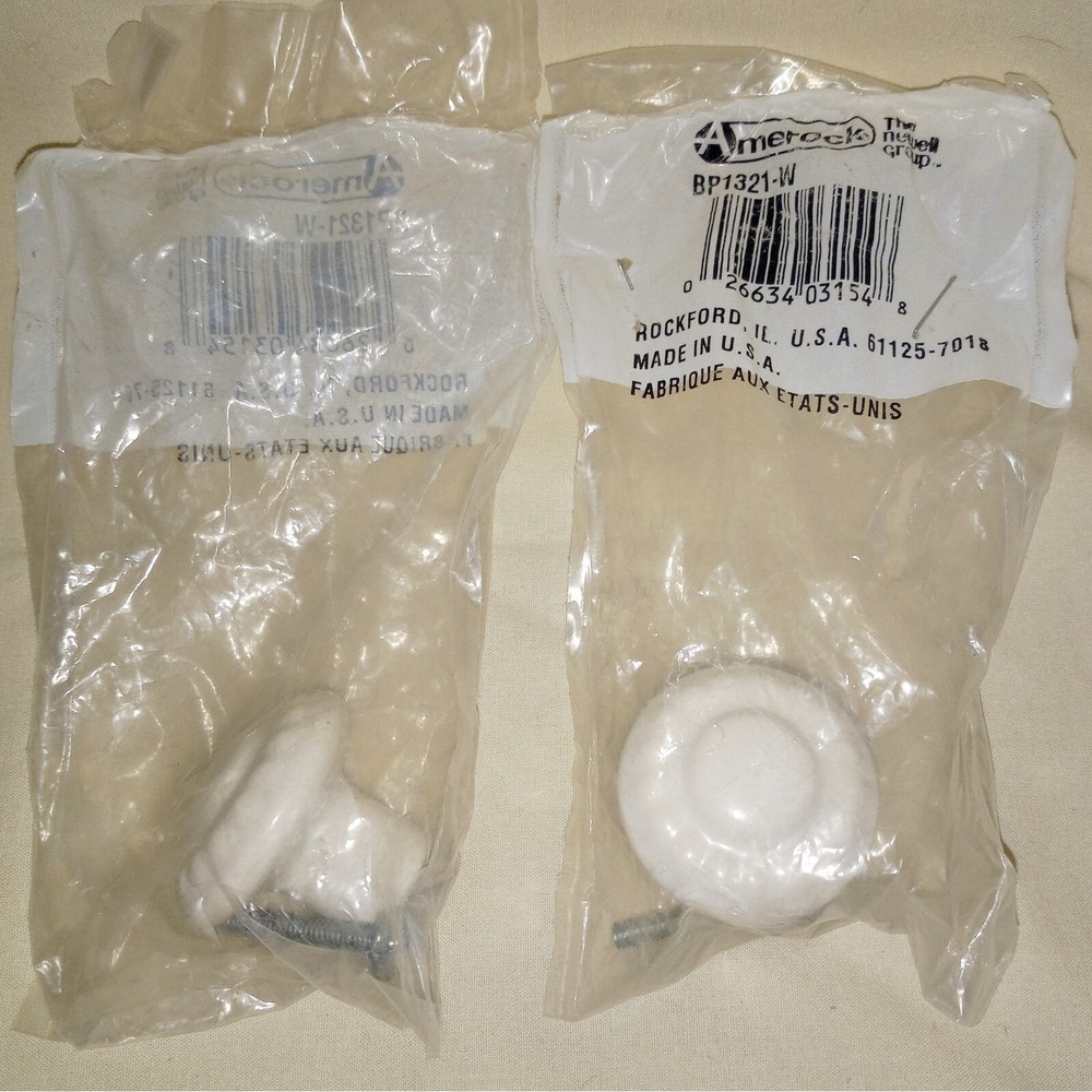 2 Amerock BP1321W Ceramic Residential Mushroom Cabinet Knob 1-3/8 Diameter White